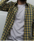 Yellow, Blue and Green Plaid Multicolored Shirt