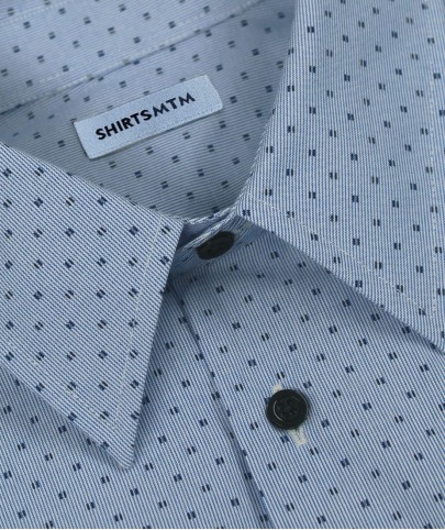 Blue Shirt with Blue Motifs