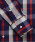 Navy Blue, White, Red and Green Multicolored  Shirt