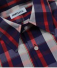 Navy Blue, White, Red and Green Multicolored  Shirt