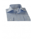 Regular fit horizontal striped cotton shirt