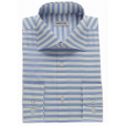 Regular fit horizontal striped cotton shirt