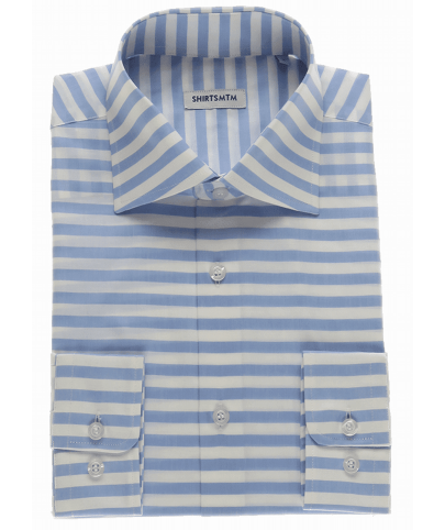 Regular fit horizontal striped cotton shirt